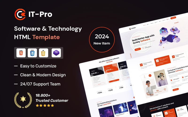 ITpro — HTML5-шаблон программного обеспечения и технологий