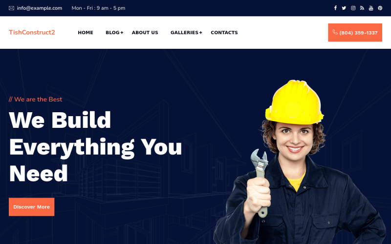 TishConstruct2 - Тема WordPress для строительства и архитектуры