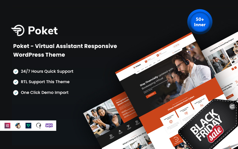 Poket - адаптивная тема WordPress для виртуального помощника