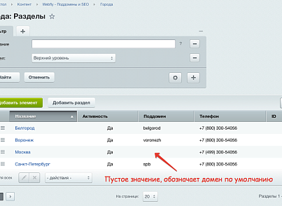 SEO: поддомены + управление метатегами и текстами