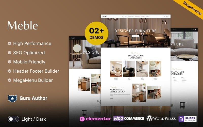 Meble — адаптивная тема WooCommerce Elementor для мебели, домашнего декора и интерьера