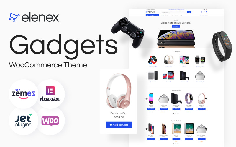 Elenex - гаджеты Классическая тема для электронной коммерции Elementor WooCommerce