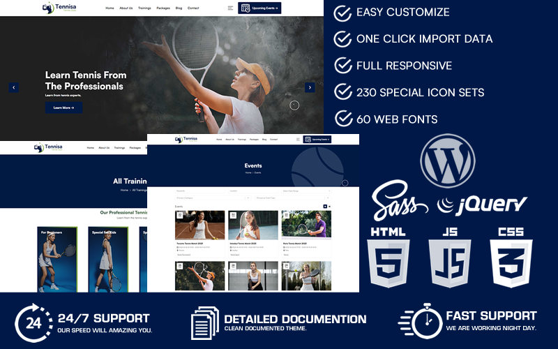 Tennissa — тема WordPress для теннисного клуба