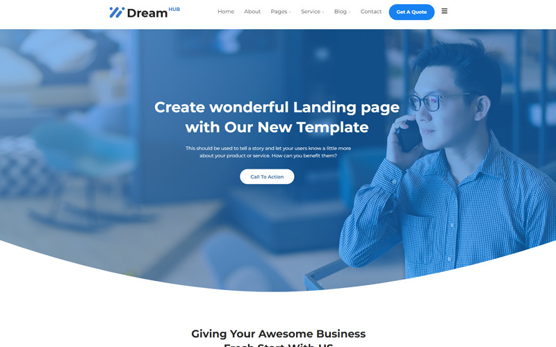 WordPress тема DreamHub для привлечения потенциальных клиентов