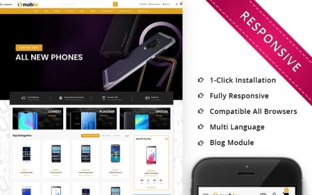 Moblic - универсальный адаптивный шаблон OpenCart для мобильного магазина