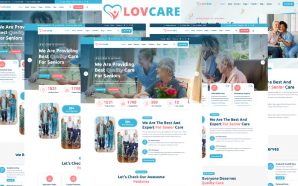 Lovcare - HTML5-шаблон для ухода за пожилыми людьми