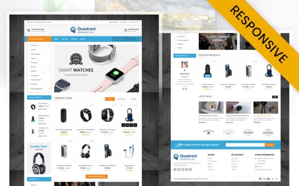 Quadrant – адаптивный шаблон OpenCart для магазина электроники