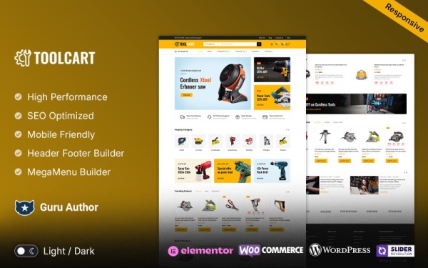ToolCart — Инструменты, оборудование и тема Elementor WooCommerce Mega Super Store