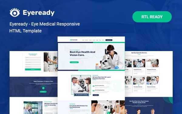 Eyeready - Адаптивный шаблон веб-сайта для офтальмологической медицины