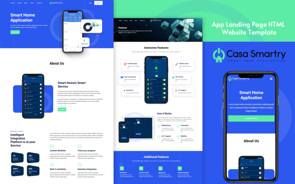Casa Smartry | HTML-шаблон целевой страницы приложения