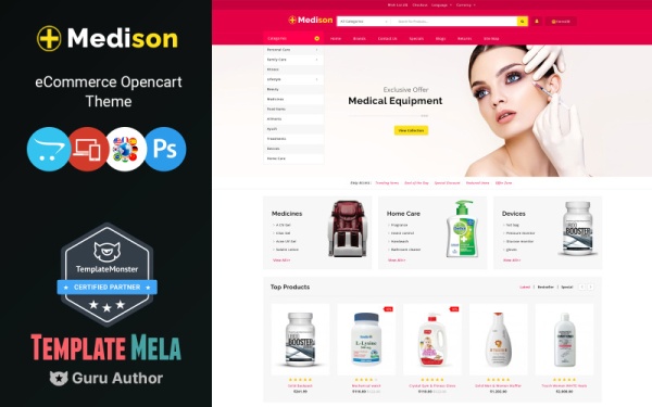 Medison - Шаблон OpenCart для аптек и лекарств