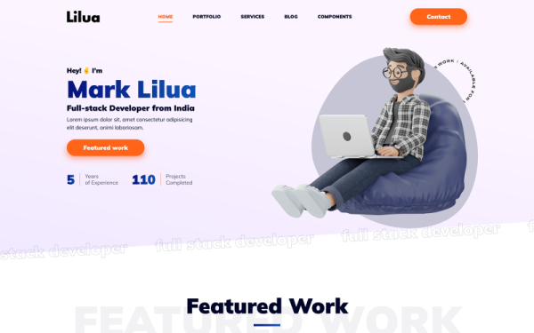 Lilua - HTML-шаблон личного портфолио