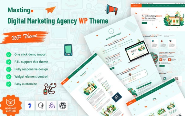 Maxting - тема WordPress агентства цифрового маркетинга