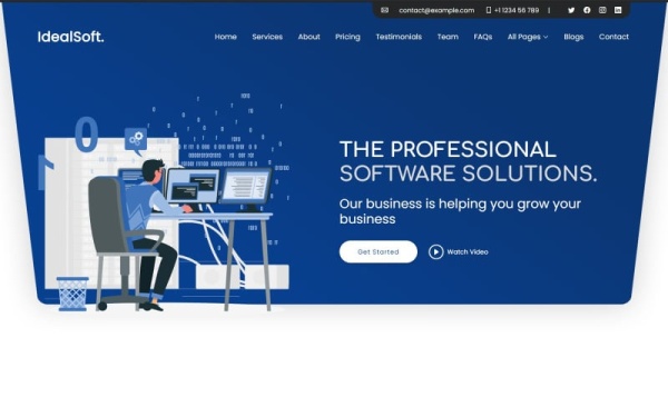 IdealSoft - шаблон веб-сайта для ИТ-решений и дизайна программного обеспечения