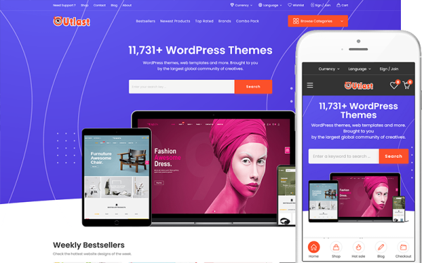 Outlast - Тема WordPress для цифровой торговой площадки WooCommerce