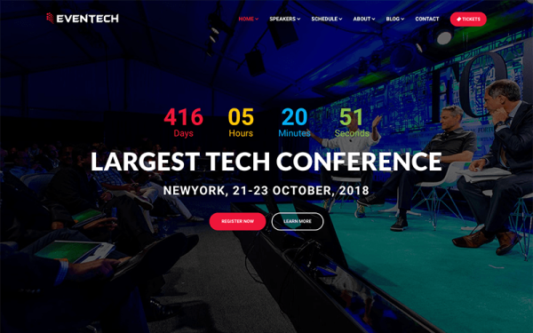 Eventech - Шаблон сайта мероприятия конференции