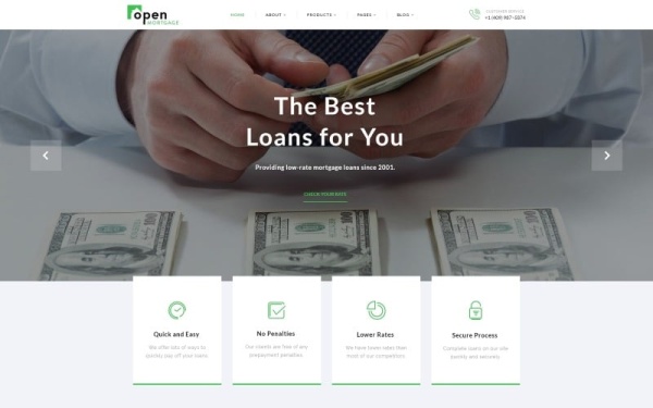 OpenMortgage - Многостраничный HTML-шаблон веб-сайта стильной консалтинговой компании