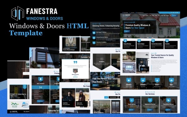 Fanestra - HTML5-шаблон веб-сайта по услугам окон и дверей