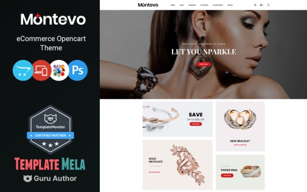 Montevo - Шаблон OpenCart для ювелирных магазинов и магазинов модной одежды