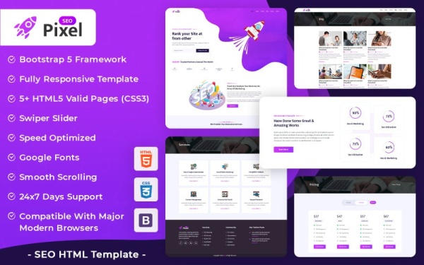 Meta - SEO адаптивный HTML-