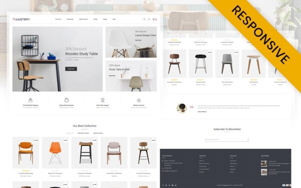 Kastery - Магазин деревянной мебели Адаптивный шаблон OpenCart