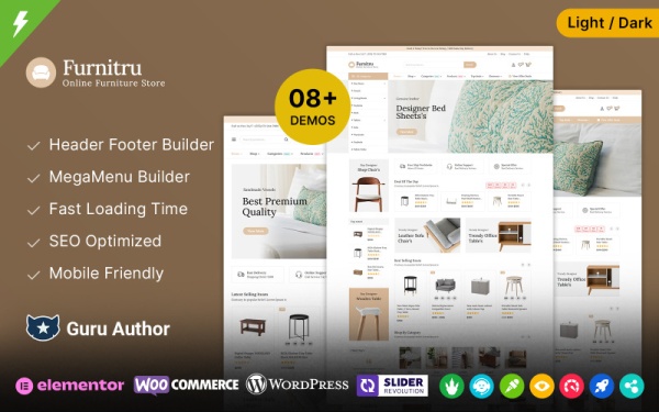 Furnitru - Мебельный магазин и тема для домашнего интерьера и декора WooCommerce