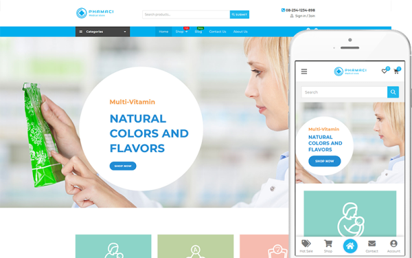 Phamaci - тема для медицины и здравоохранения WooCommerce Theme