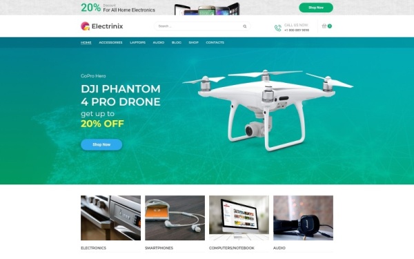 Electrinix - тема для магазина электроники Elementor WooCommerce