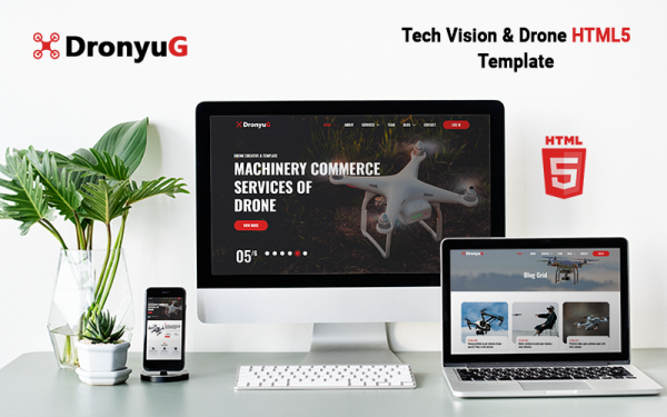 Dronyug - Техническое видение и дрон HTML5