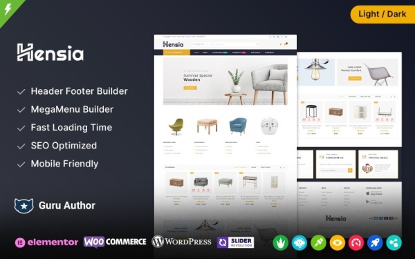 Hensia - тема WooCommerce для мебели и домашнего интерьера