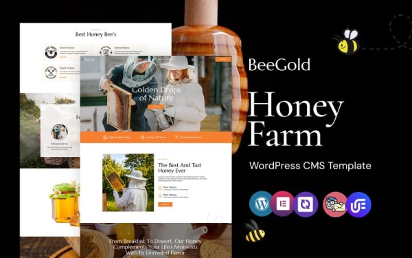 Beegold — тема WordPress Elementor «Пчелиная ферма»