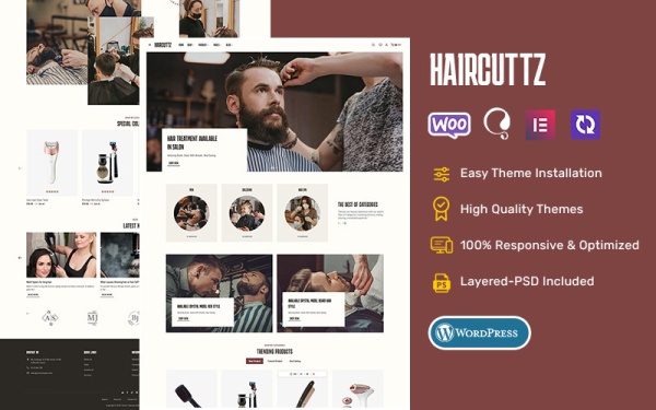 HairCuttz — парикмахерская и салон красоты — тема WooCommerce
