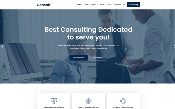 Consalt — адаптивная тема WordPress для консалтинга