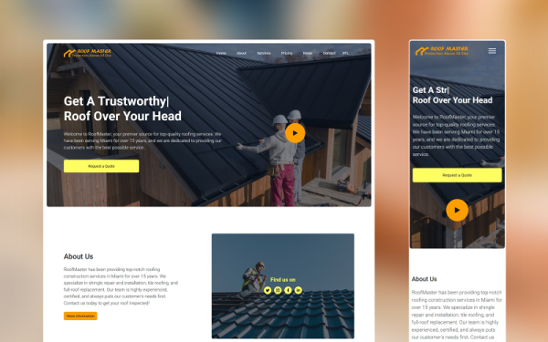 RoofMaster - HTML-шаблон сайта кровельной компании