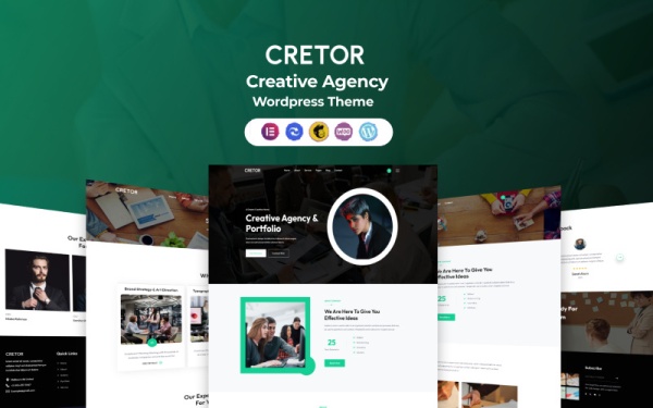 Cretor — WordPress тема для креативного агентства и портфолио