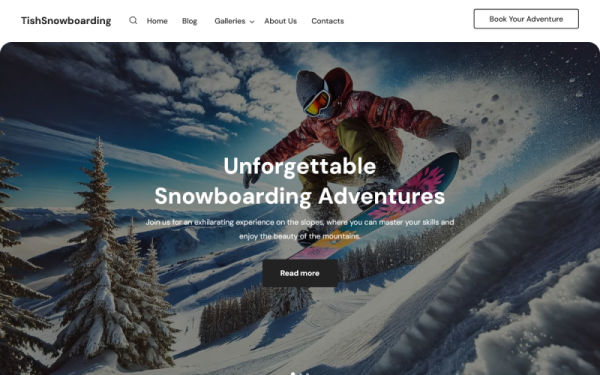 TishSnowboarding — тема WordPress для сноубординга