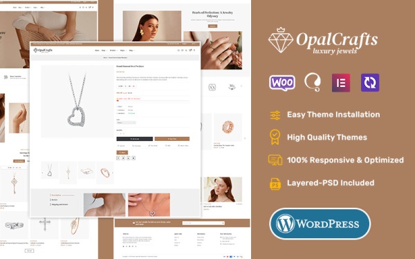 OpalCrafts — золото, ювелирные изделия и образ жизни — тема WooCommerce