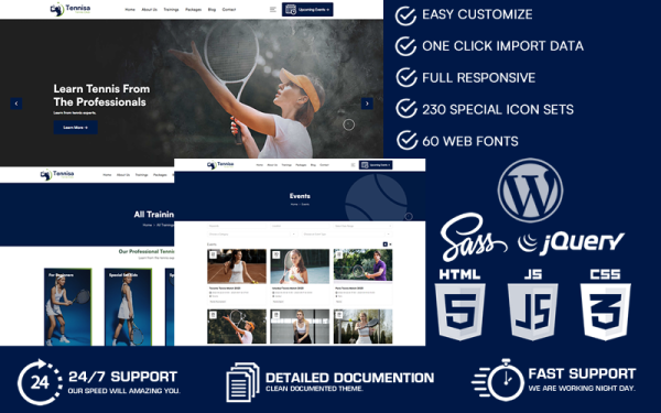 Tennissa — тема WordPress для теннисного клуба