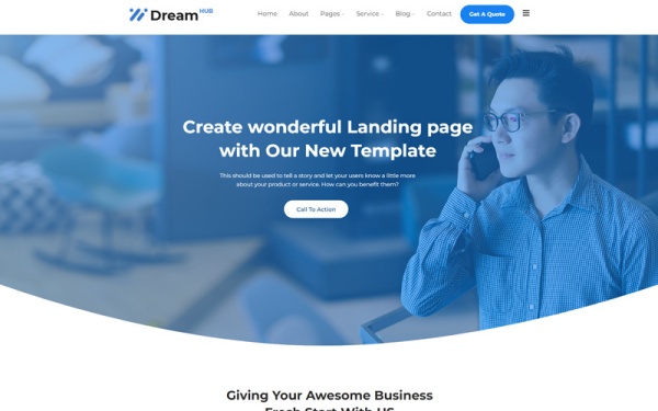 WordPress тема DreamHub для привлечения потенциальных клиентов