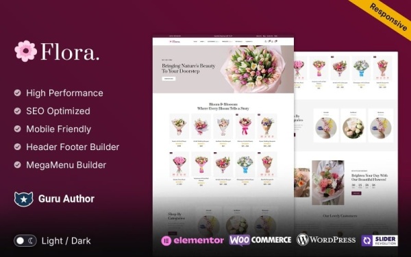 Flora — тема WooCommerce для цветочного магазина и флористики