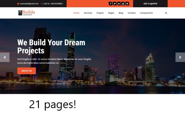 Builda - HTML5 шаблон для строительства и бизнеса