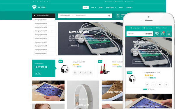 Faster - многоцелевая тема WooCommerce Theme